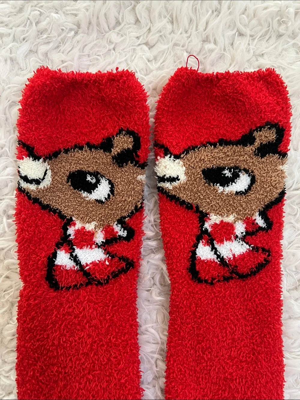 Rudolph the Reindeer Socks Fuzzy Clarice Christmas Holiday